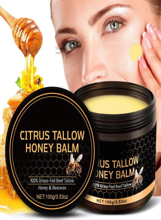 Grospe Advanced Citrus Tallow Honey for Skin,Organic Grass-Fed Beef Tallow Balm with Raw Honey,Skin and Face Moisturizer for Deep Hydration - 3.53 Oz - Image 2